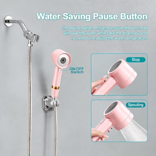 Shower Head with Handheld, High Pressure Shower Head with Pause Switch - Image 2