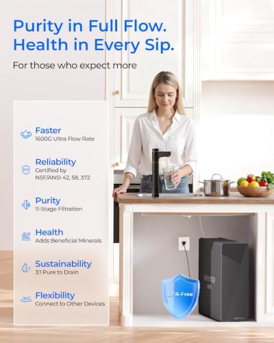 Waterdrop X16 Reverse Osmosis System Alkaline Mineral 1600GPD Bronze Faucet - Image 2