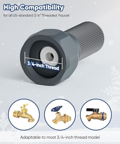 3/4-Inch Thread Faucet Freeze Protection Valve, Freeze Proof Faucet Cover for Outdoors, Winter Frost Proof Auto Temperature Control for Garden, Lawn & Yard Spigot, Grey, 2pcs - Image 5