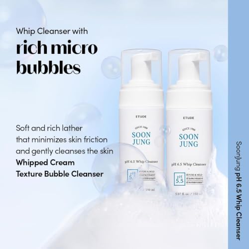 ETUDE SoonJung pH 6.5 Whip Cleanser & 2x Barrier Repair Cream Skincare Set - Image 5