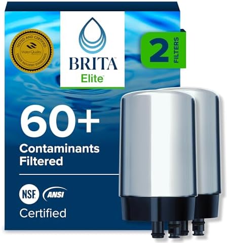 Brita Elite Replacement Faucet Water Filter, Chrome, 2 Count by Brita