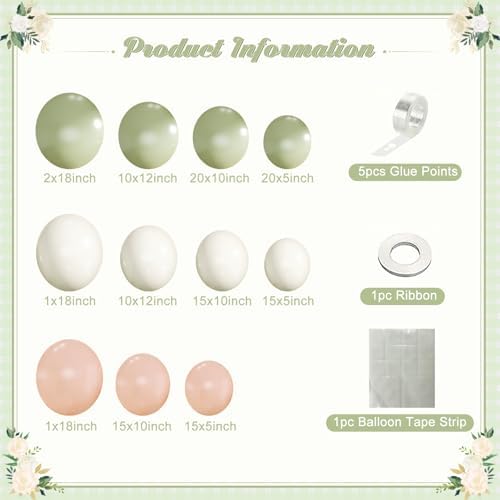 Sage Green Balloon Arch Kit for Baby Shower Bridal Shower Decorations - Image 6