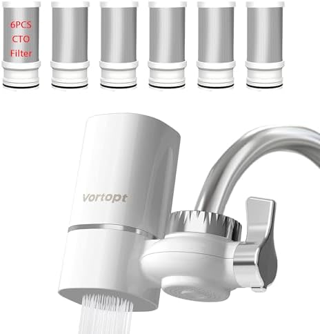 Vortopt T1 Faucet Water Filter for Sink, NSF/ANSI 42 Certified 400-Gallon by Vortopt