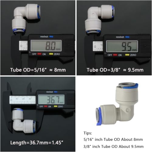 5/16"x3/8" Push Connect Elbow for RO Water Line, 3Pcs - Image 4