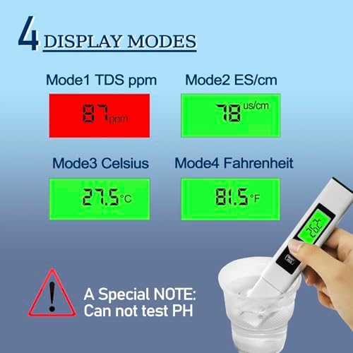 4-in-1 TDS/EC/Temp(°C/°F) Meter | 0-9990ppm Digital Water Tester | Accurate for RO/DI, Aquariums, Drinking Water | Instant Read - Image 4