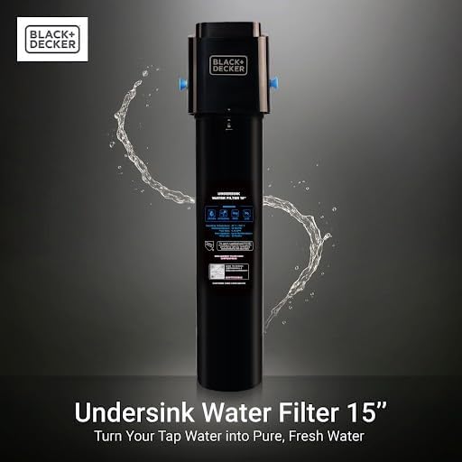 BLACK+DECKER Under Sink Water Filter 15" – NSF/ANSI 42 Certified,16000 Gallons, 2-Years – Reduces CHLORAMINE, PFAS, Lead, Chlorine & Bad Taste– Direct Connect Under Counter Filter for Kitchen Faucet - Image 2