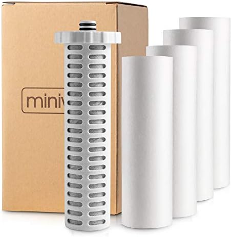 Miniwell Shower Filter 720-Plus with replaceable cartridges, shower head filter with Double Filters, remove 99% chlorine (z-Replacement-4+1 Filters) by MINIWELL
