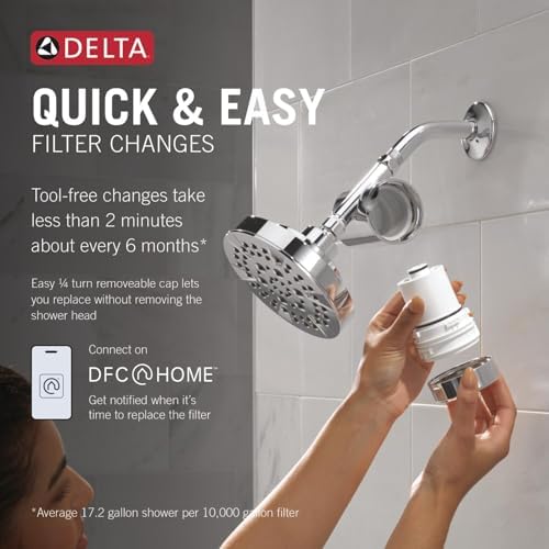 Delta Faucet Clarifi Standard Shower Filter Attachment with Filter, Shower Water Filter, Shower Head Filter, Chrome 7SF100 - Image 4