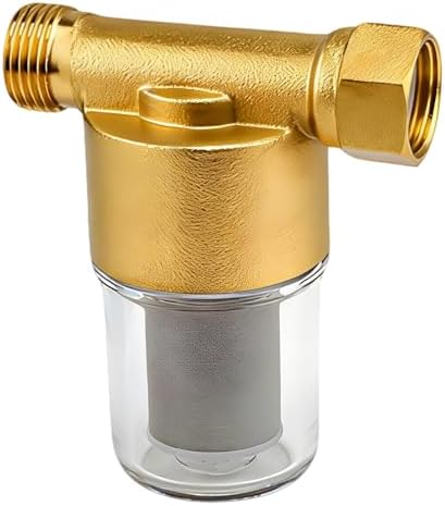 40 Micron Brass Inline Spin Down Sediment Water Filter, Pre-Filter System for Water Heaters, Washing Machines and Faucets, Removes Rust and Scale by Unknown