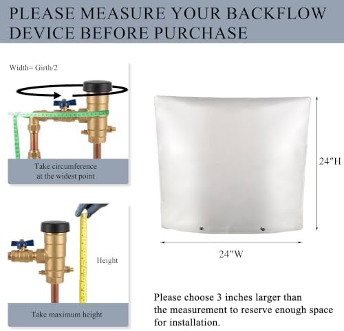24"Wx24"H Backflow Preventer Insulation Cover, Sprinkler Covers for Outside - Image 2