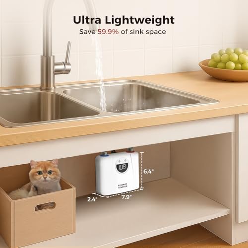 CAMPLUX Tankless Water Heater Electric 120V, 3500W Point of Use Instant Hot Water Heater, Save Space for Sink Wall Mounted LED Digital Display CSA Certified - Image 2