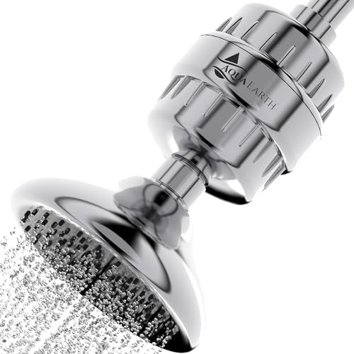 Aqua Earth Shower Head Filter For Hard Water Oil Bronze 20 Stages to Remove Chlorine Fluoride Water Softener Coconut Shell Activated Carbon Reduces Dry Itchy Skin Heavy Metals Other Sediments - Image 5
