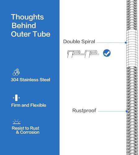 RUMOSE 79 inches Extra Long Shower Hose, Chrome - Image 2