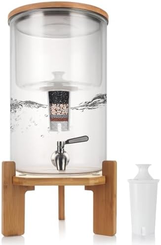 Glass Water Filter Pitcher,2.25 Gallon Water Filter Dispenser with Filter,BPA-Free,Reduces Chlorine and More,Softens the Water,Large Clearly Filtered Water Pitcher for Home,Office and Kitchen by Unknown