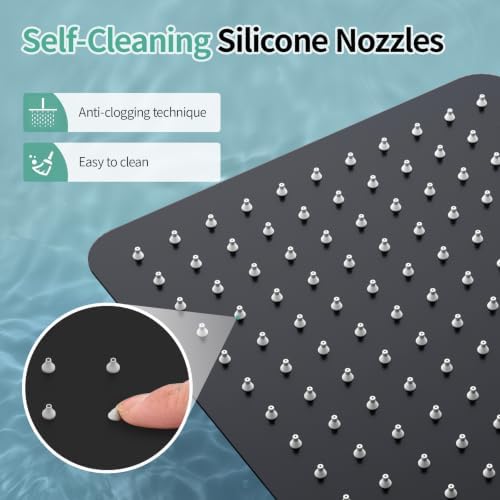SR SUN RISE 10 Inch Rain Shower Head Matte Black 304 Stailess Steel High Pressure Rainfall Showerhead - Image 4
