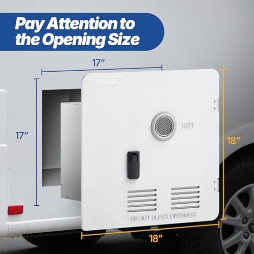 Ranein RV Water Heater Door Kit, 18x18 Inches Black Panel, Compatible with Ranein Models Only - Image 3