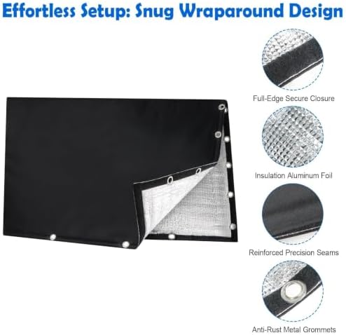 2-Way Open Backflow Preventer Insulation Cover, 36" Wx24 H, Black - Image 5