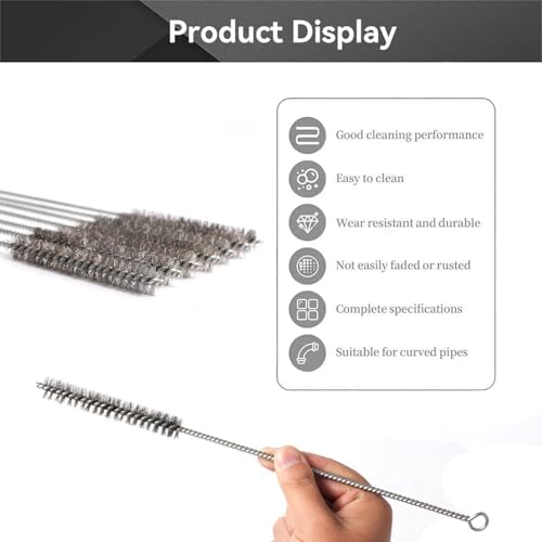 12 Inch Pipe Cleaning Brush Set with Stainless Steel Bristles, Steel Wire Tube Brush Kit for Auto Parts Polishing, Machining, Bottles, Tubes, Etc.（13mm-20pcs） - Image 3