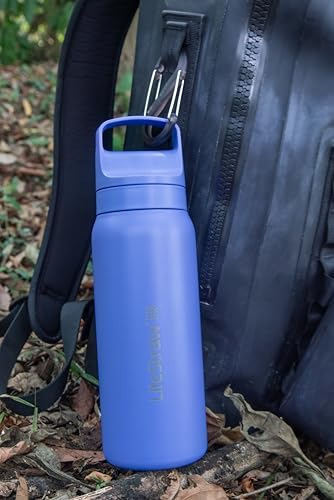 LifeStraw Go Series Insulated Steel Water Filter Bottle, 24 oz, Thistle Purple - Image 5