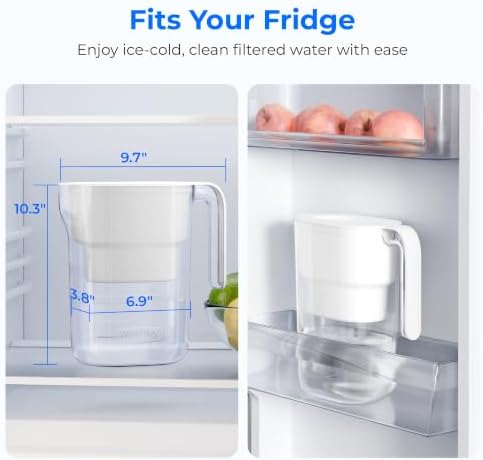 Waterdrop PT-05W Water Filter Pitcher, 7-Cup Capacity, NSF Certified, White - Image 3