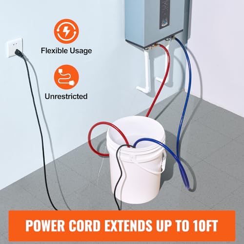 VEVOR Tankless Water Heater Flushing Kit, Water Heater Flush Kit With Efficient Pump, 5 Gallon Pail, 2 Hoses, Wrench, and Adapter, Anti-corrosion - Image 5