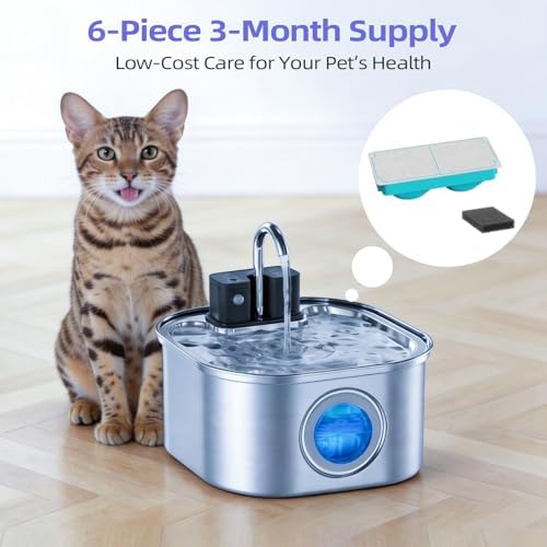 Cat Water Fountain Replacement Filters(6 Filters + 6 Sponges) - Image 7