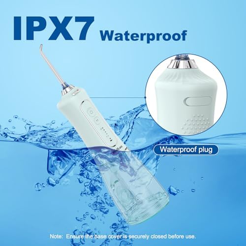 WellLeo Water Flosser for Teeth, 300ML Cordless Oral Irrigator Rechargeable Dental Flosser Picks with 5 Modes 5 Jet Tips,IPX7 Waterproof Teeth Cleaner for Braces Gum Care, Home Travel Use - Image 6