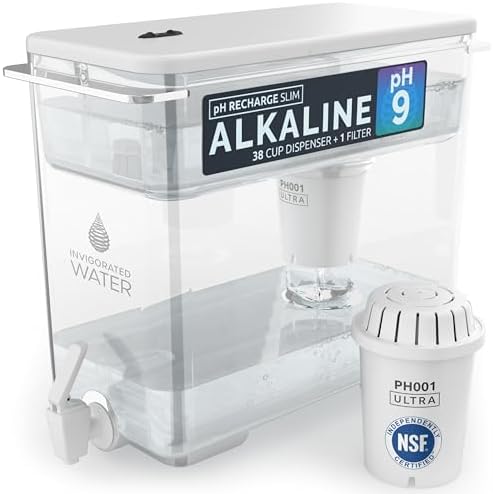 Invigorated Water Alkaline Water Filter Dispenser, 38-Cup Capacity by InvigoratedWater