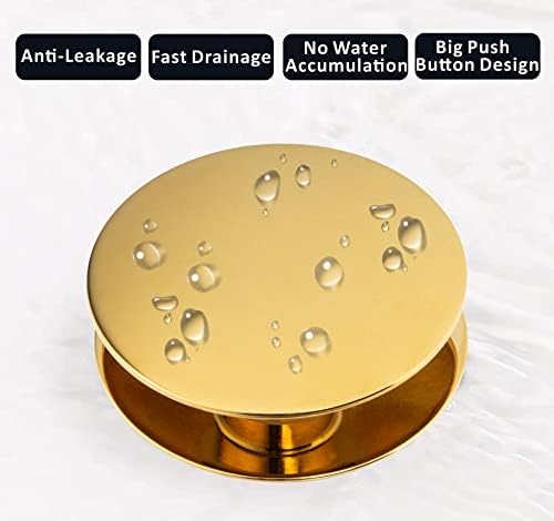 Artiwell Universal Bathroom Sink Drain Stopper, Fits Most Pop-Up Drains for Vessel Sink Lavatory Vanity, Sink Drain Strainer with Detachable Hair Catcher, Tested by Plumber in US (Polished Brass) - Image 5