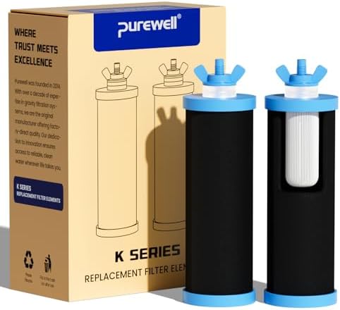 Purewell 4-Stage Alkaline Gravity Water Filter Replacement, pH 8-9 by Purewell