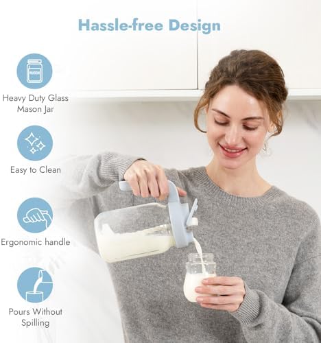 Papablic Glass Breast Milk Pitcher, Formula & Baby Feeding Container, Blue - Image 4