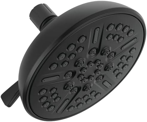 Delta Faucet 8-Spray Touch-Clean Matte Black Shower Head, Delta Shower Heads, Showerhead, Shower Head Black, 2.5 GPM Water Flow, Matte Black 75898BL by Unknown