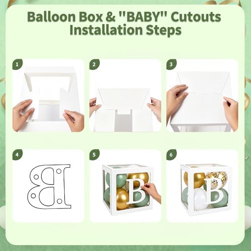 Sage Green Baby Shower Decorations 114 PCS - Image 7