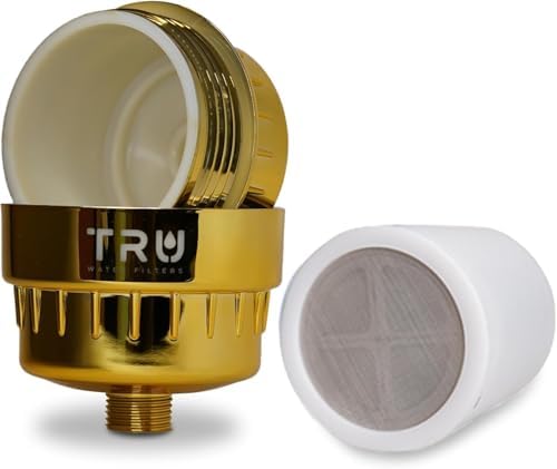 TRU High Output Shower Filter - Reduces Chlorine and other Harmful Sediments. Relieves dry and itchy skin, while Improving the health of your Hair, Skin, and Nails (Gold) - Image 2