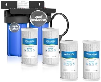 Waterdrop WHF21-PBL 2-Stage Whole House Water Filter System, with WF10PBL Whole House Water Filter, Bundle by Waterdrop