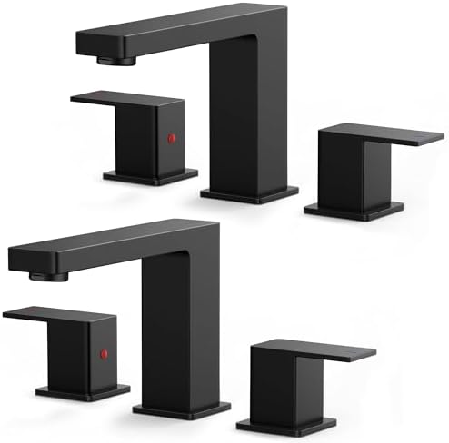 FORIOUS 2 Pack 8 in Widespread Bathroom Faucet Matte Black 3 Hole Wholesale by FORIOUS