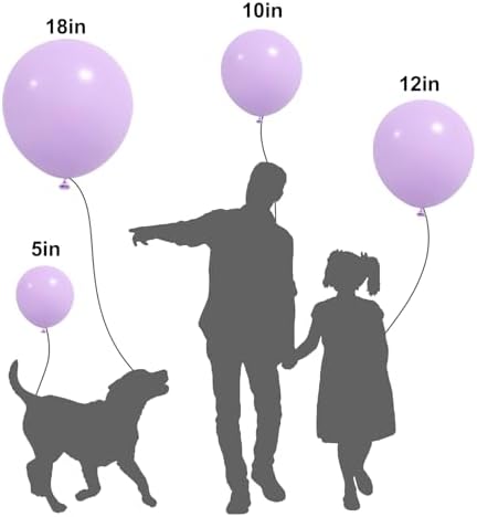 APLANET 150pcs Pastel Purple Balloon Different Sizes 18 12 10 5 Inches Light Lavender Purple Balloons for Birthday Wedding Baby Shower Engagements Anniversary Party, Arch Kit Decoration - Image 3