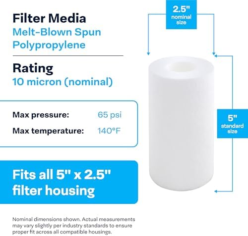 SpiroPure SP-P10-478 5x2.5 10 Micron Sediment Water Filter SDC-25-0510 24PK - Image 3