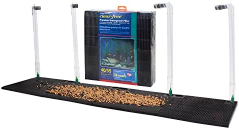 Penn-Plax Undergravel Aquarium Filter for 40-55 Gallon Tanks – Four 11.25” x 11.25” Plates – Under Gravel System for Clear, Clean Water – Safe for Freshwater and Saltwater Tanks (CFU55) by Penn-Plax