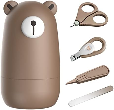 PAPABEAR Baby Nail Clippers Set with Cute Case, Infant Fingernail and Toenail File Kit for Newborn Manicure and Pedicure, New Mom Grooming Gift by papabear