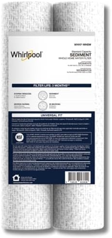 Whirlpool 35-Micron 10" x 2.5" String Wound Whole House Water Filters, NSF Certified Filtration Reduces Sediment for Well Water, WHKF-WHSW, 2-Pack by Unknown