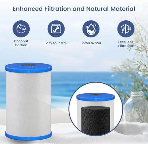 HG-CB6 CB6 Carbon Block Water Filter Replacement Compatible with Hydronix HG-CB6 Hydro Guard Filter and MP and MPC System 0.5 μ, 4.5" D x 6.5" H 2 Packs - Image 2