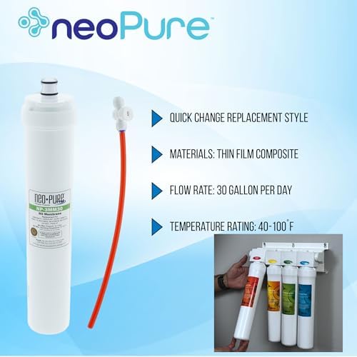 Neo-Pure NP-3MM30 SQC Compatible Membrane 30GPD Replaces the Water Factory Systems 66-4706G2 Filter Cartridge, used in the Water Factory Systems SQC3 and SQC4 RO Systems. (Compatible Membrane, 30 GPD) - Image 2