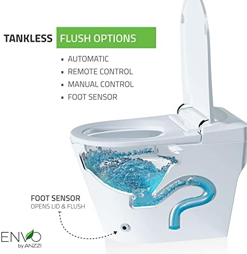 ANZZI One Piece Smart Toilet Bidet Elongated 1.28 Gpf White With Auto Open - Image 4