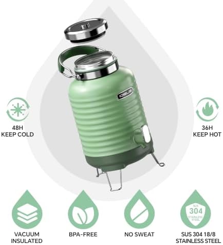 IDEUS Insulated Beverage Dispenser 1.4gal, Drink Container Ivy Green - Image 2
