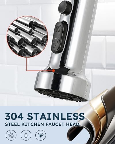 ARCORA Stainless Steel Kitchen Faucet Head with 13 Adapters, 3 Modes - Image 2