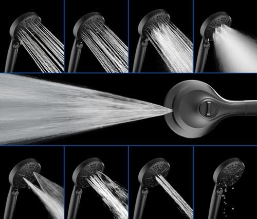 INAVAMZ Rain Shower Head with Filtered Handheld Spray Combo Black 2.5 GPM - Image 4