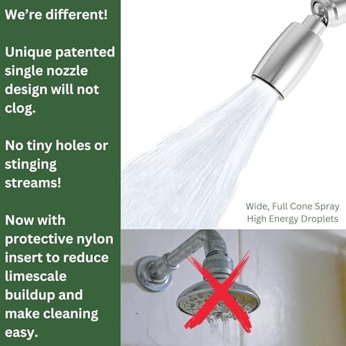 High Sierra® - CLASSIC™ Solid Lead-Free Metal 1.8 GPM Award Winning. Low Flow Shower Head. Patented Nozzle Never Clogs - Matte Black Finish - Image 2