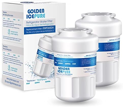 GOLDEN ICEPURE RWF0600A Refrigerator Water Filter Replacement for GE MWF, MWFP, GWF, HDX FMG-1, Kenmore 9991, GSE25GSHECSS, Refrigerator Water Filter 2PACK by GOLDENICEPURE