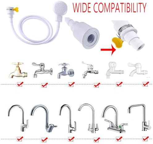 Sink Spray Rubber Hose, Sink Hose Attachment for Faucet Portable Sink Hose Faucet Sprayer, Shampoo Sprayer Hose for Dog, Pets, Bathing Baby, Washing Hair, Rinsing Vegetables. - Image 4